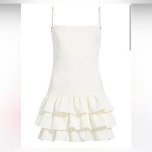 Likely White Amica Dress with Ruffles! Size 2! Worn once in perfect condition!